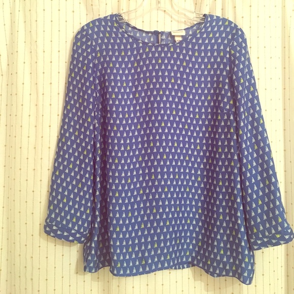 Sail boat pattern blouse - Picture 1 of 4