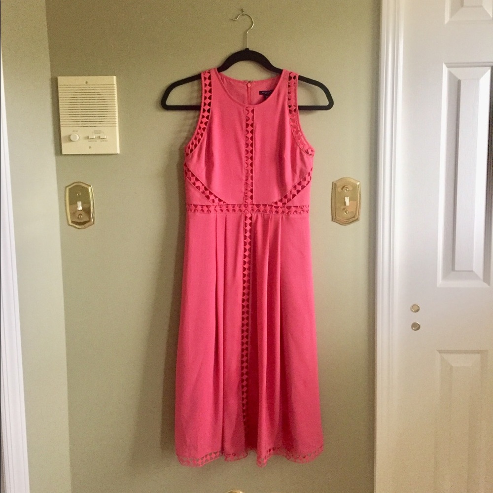 Ann Taylor Petite sleeveless salmon pink dress