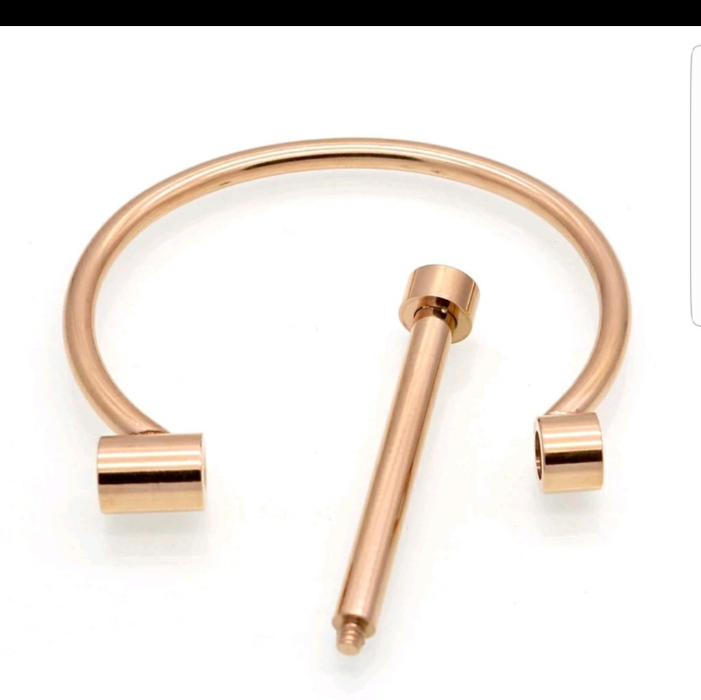 Unisex Shackle Screw Cuff Bangle rose gold - Picture 2 of 3