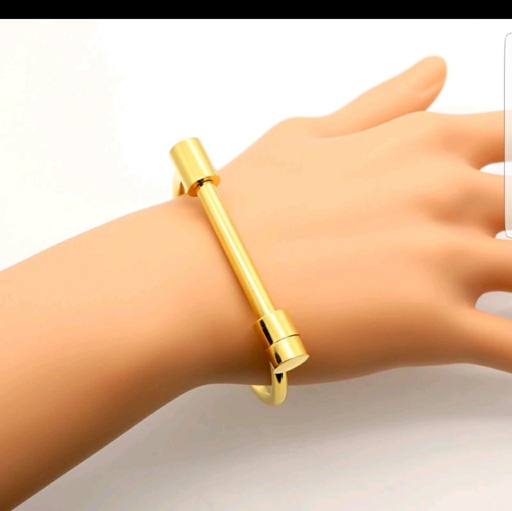 Unisex Shackle Screw Cuff Bangle rose gold - Picture 3 of 3