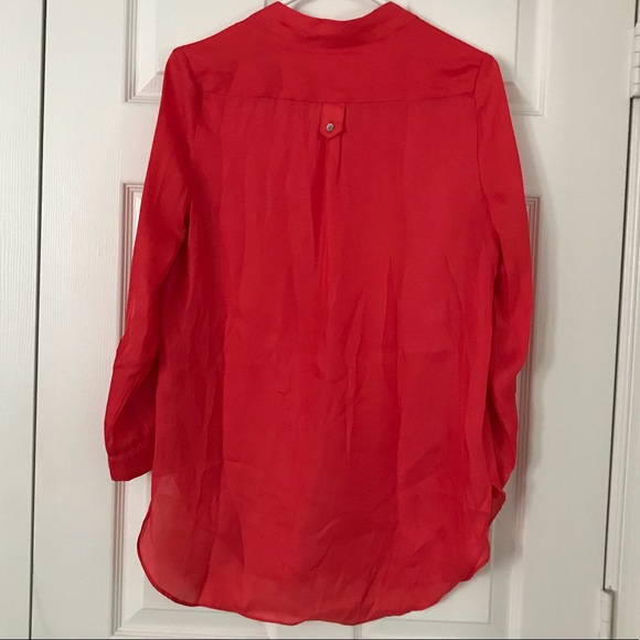*SOLD* 
Red Silky Tunic Blouse - Picture 2 of 3