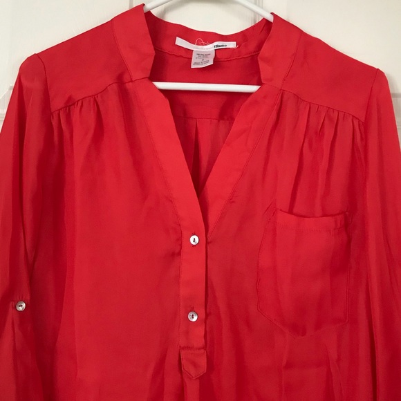 *SOLD* 
Red Silky Tunic Blouse - Picture 3 of 3