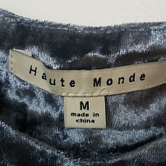 Gray Velvet Off Shoulder Top - Picture 4 of 6