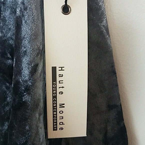 Gray Velvet Off Shoulder Top - Picture 5 of 6