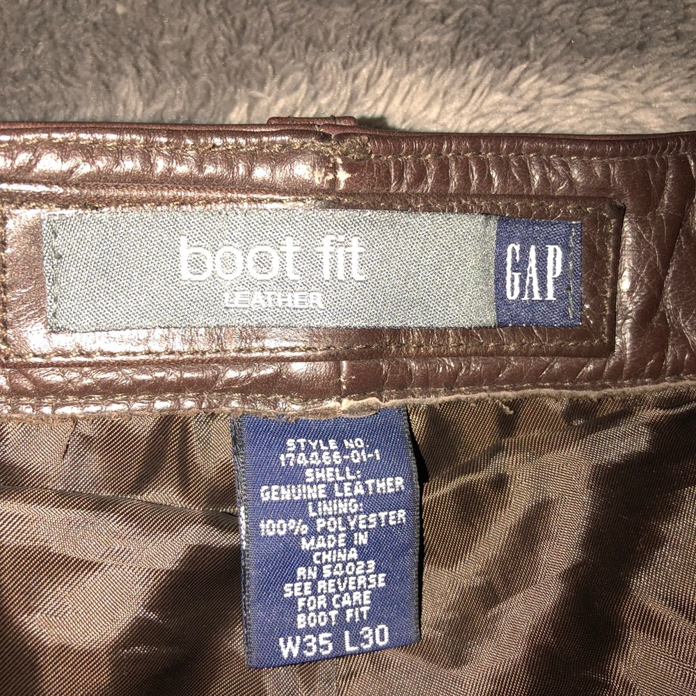 Men’s brown leather pants! *GAP*