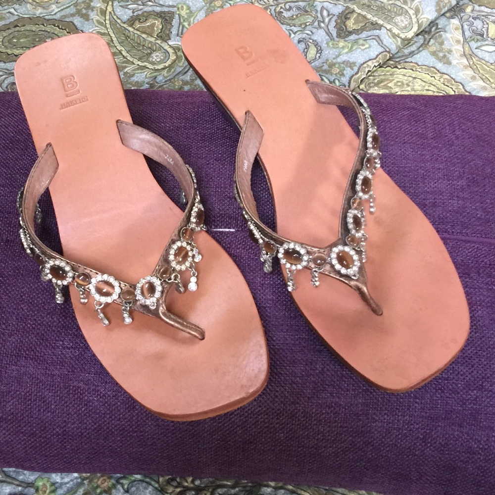 Gold and crystal sandals