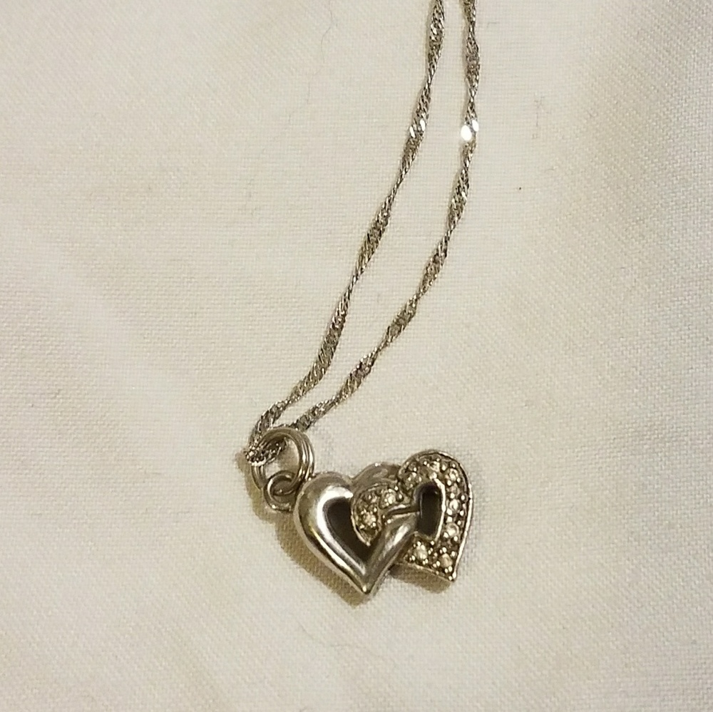 Sterling silver necklace with heart charm