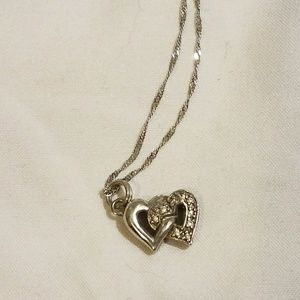 Sterling silver necklace with heart charm