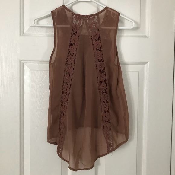 Lush brand brown crochet high-low tank - Picture 3 of 4