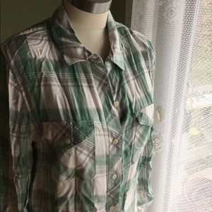 BANANA REPUBLIC plaid button down
