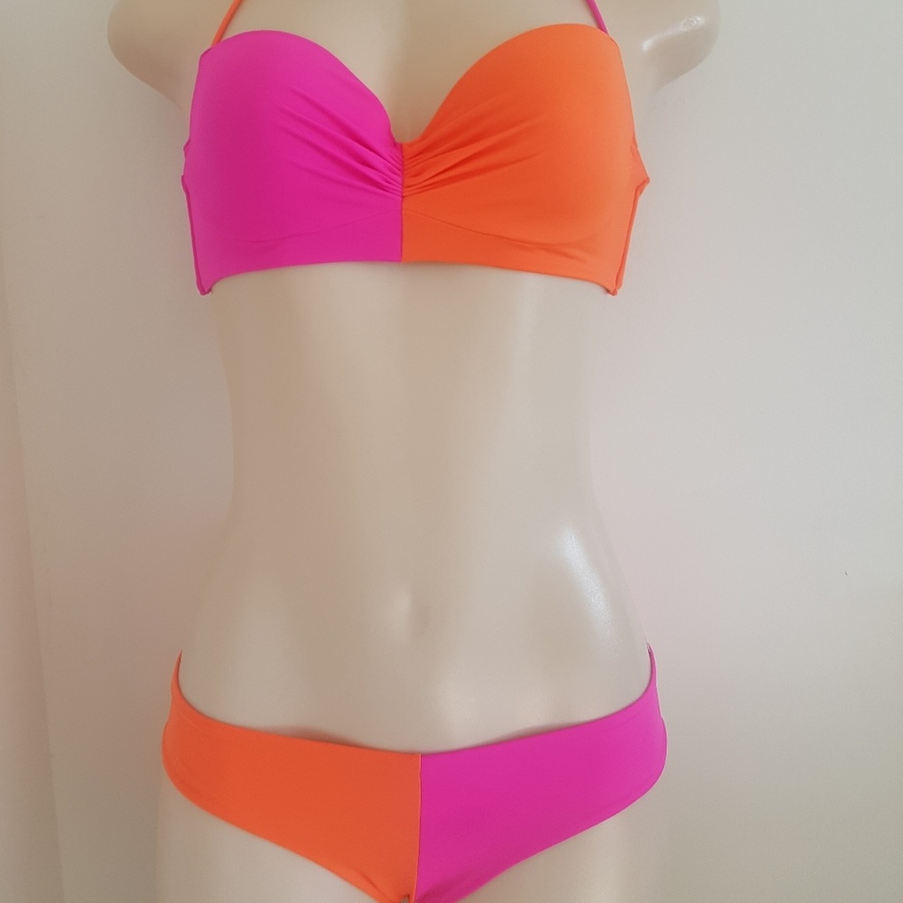 NEW Victoria's Secret colorblock bikini swim set