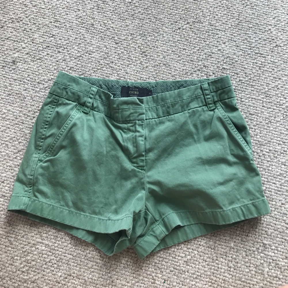 Green J.Crew Chino shorts