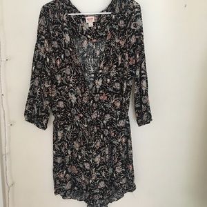 Floral printed flouncy romper
