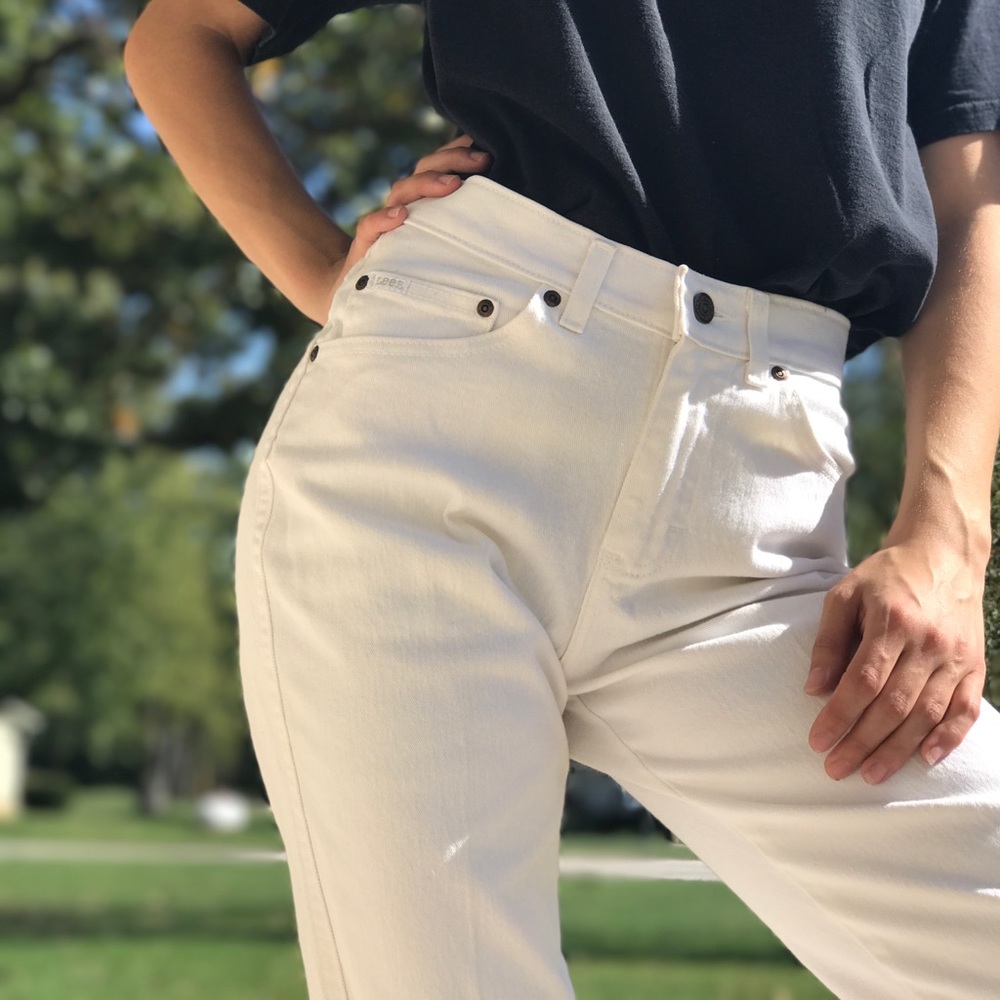 Vintage All White Lee High Waisted Jeans