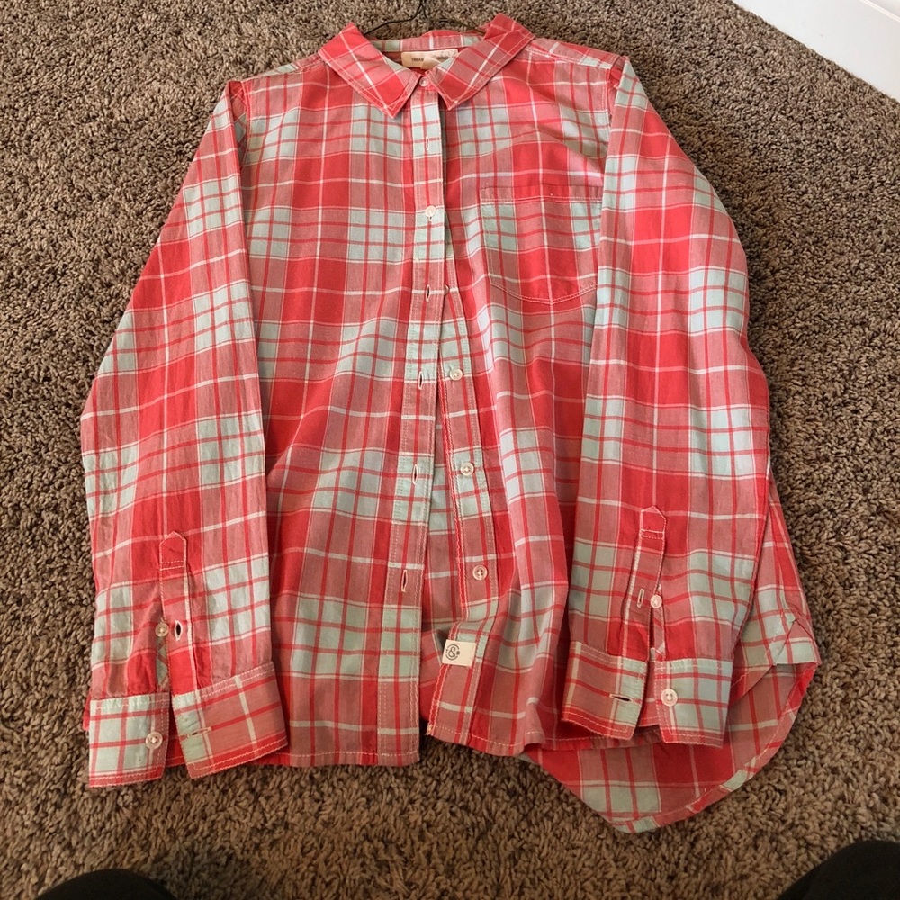 Treasure and Bond plaid cotton button up.