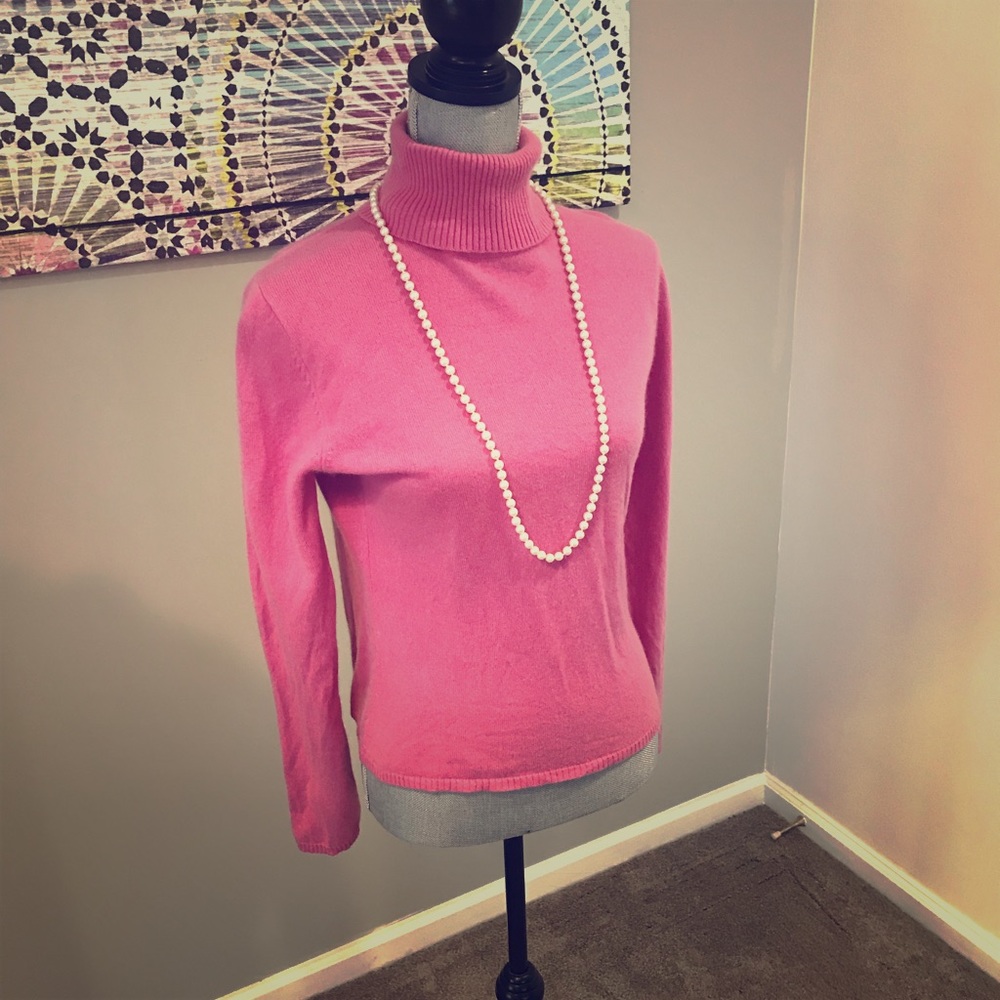 Ann Taylor pink 100% cashmere sweater large