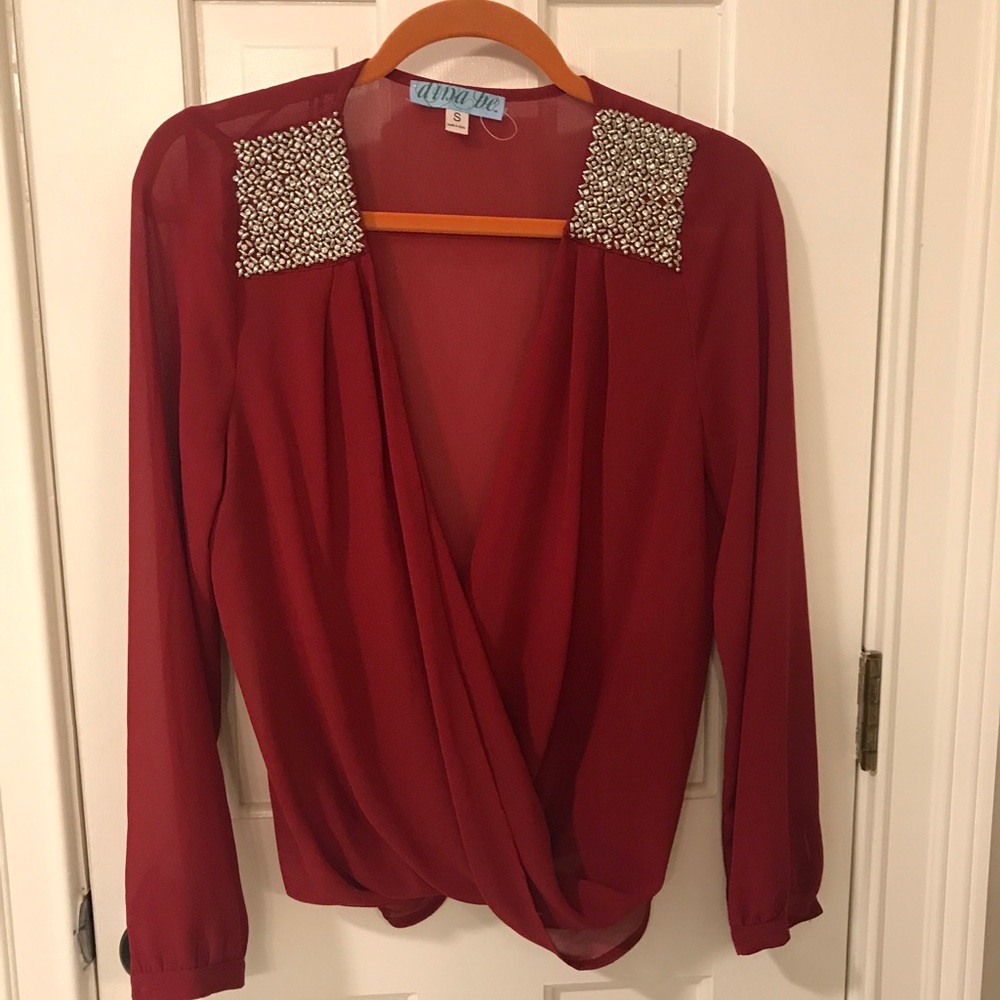 Red Sheer Blouse