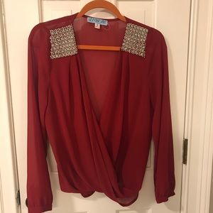 Red Sheer Blouse