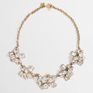 J CREW STONE FLOWER CRYSTAL CLUSTER NECKLACE