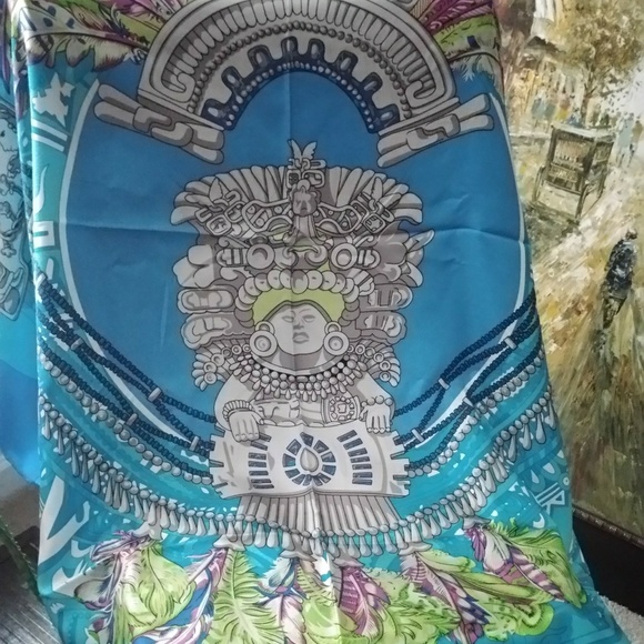 Eclectic Bold Colored Silky Wrap - Picture 2 of 7