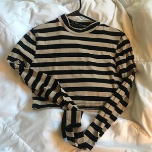 Striped crop tee