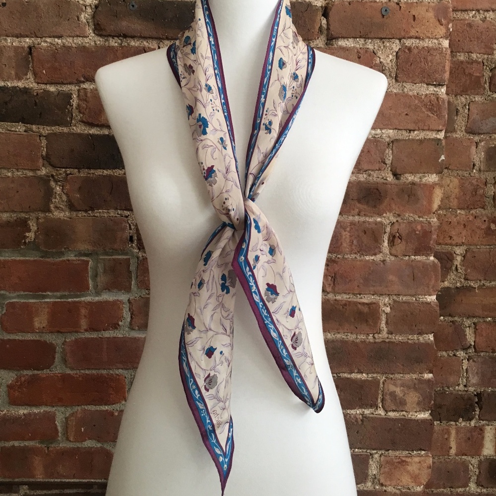 Vintage 100% Silk Sacha for Bacha Floral Scarf
