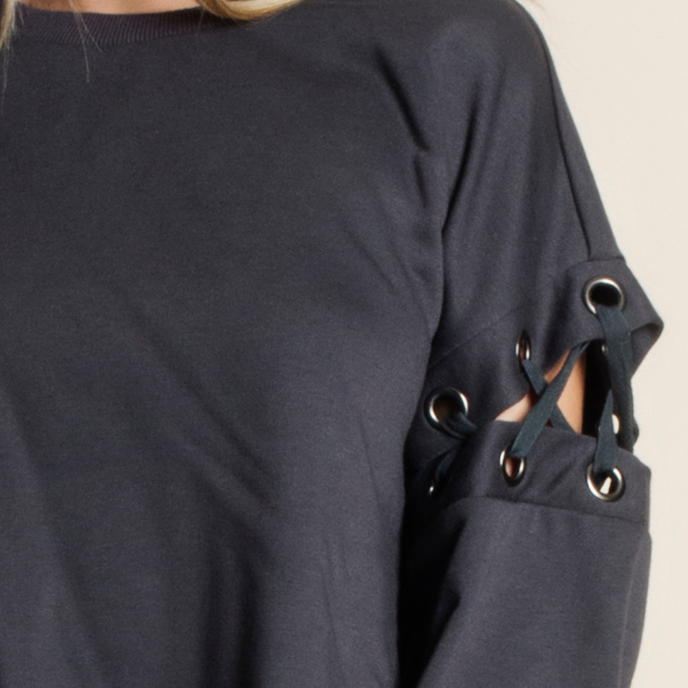 Lace Up Long Sleeve Top - Picture 4 of 4