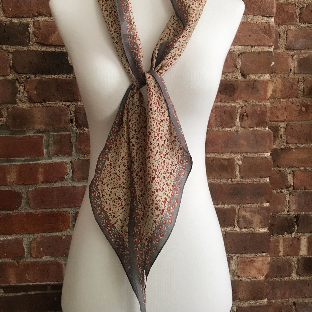 Vintage 100% Silk Sacha for Bacha Floral Scarf