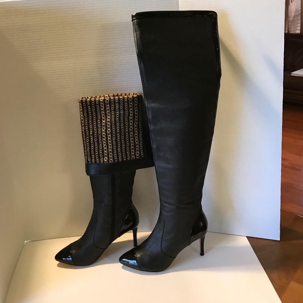 Niña black  leather boots