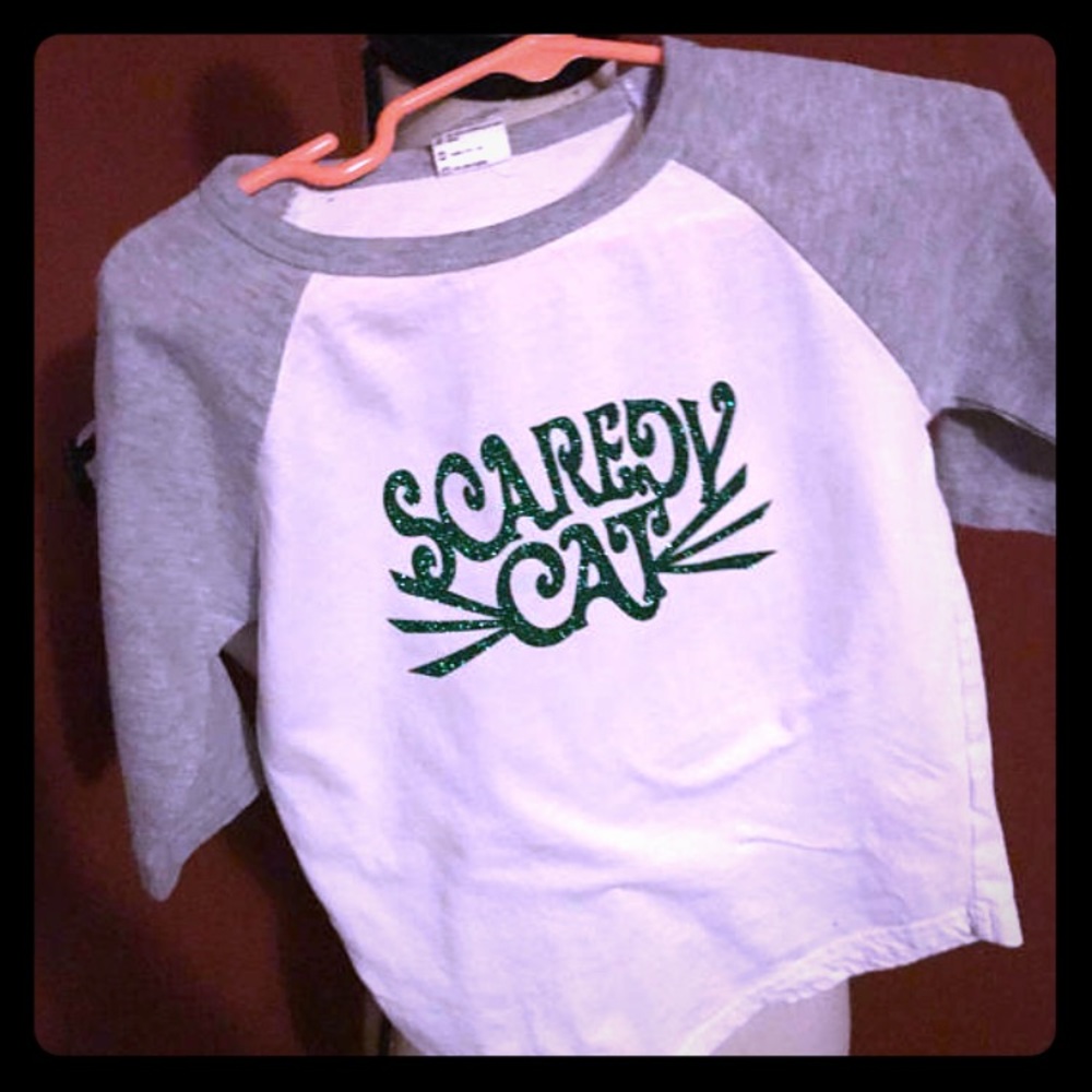 Kids 4T Halloween Scaredy Cat Raglan