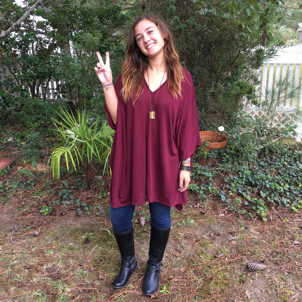 Final Price! BURGUNDY PONCHO