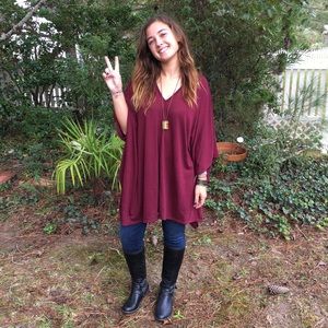 Final Price! BURGUNDY PONCHO