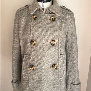 LOFT wool blend double-breasted grey coat