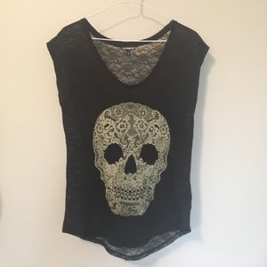Lacey skull top