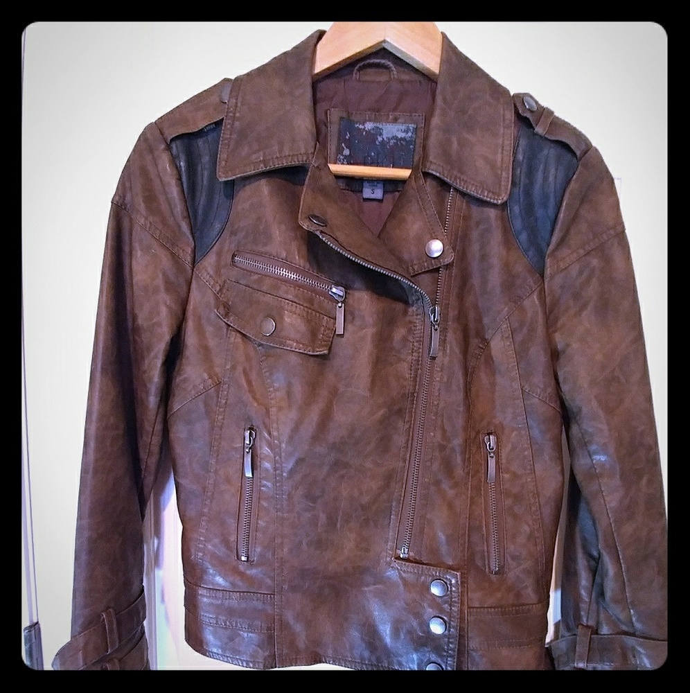 BKE faux leather womans fall jacket size small