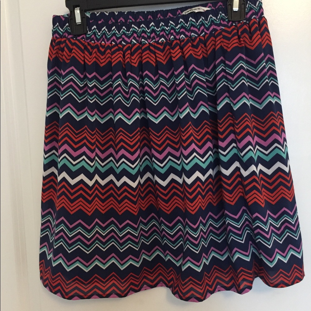 Multi colored Annabella chevron print skirt