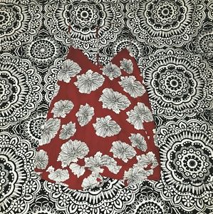 Burgundy flower tank top blouse