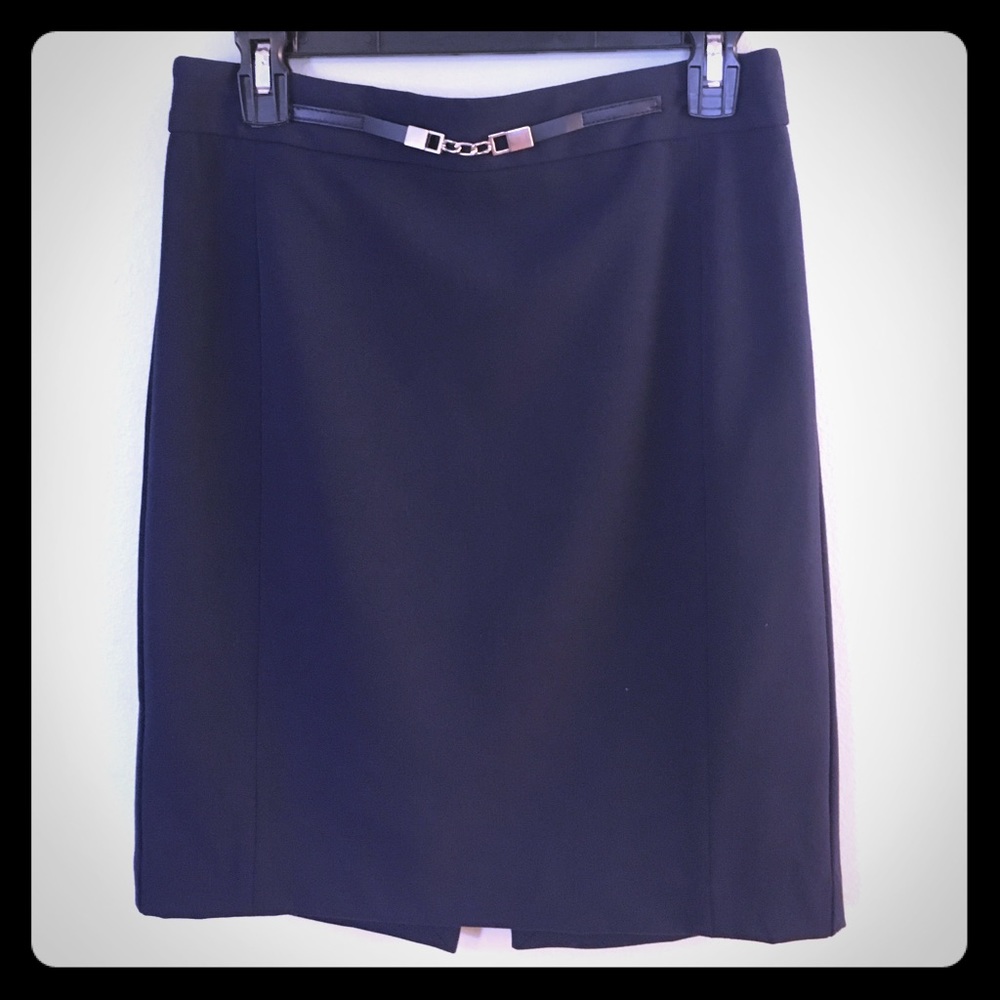 Navy pencil skirt