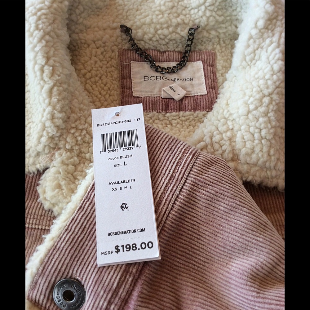 BCBGeneration FAUX SHEARLING CORDUROY JACKET NWT - Picture 5 of 8
