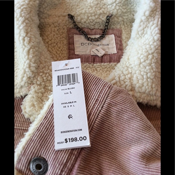 BCBGeneration FAUX SHEARLING CORDUROY JACKET NWT - Picture 5 of 8