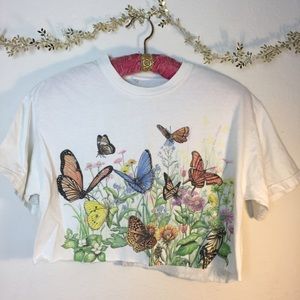 Vintage Butterfly Crop Top