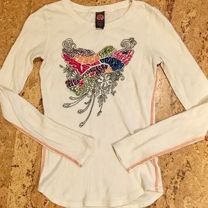 Vintage Lucky Brand Long Sleeve T Shirt Peace Love