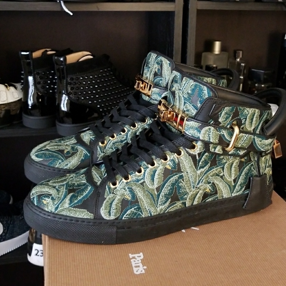 Mens Buscemi Green Palm Tree RARE Sneakers