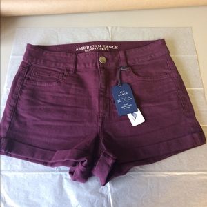 American Eagle Hi Rise Shortie Denim Shorts