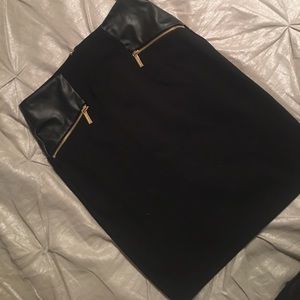 Michael kors skirt pencil black high waisted gold