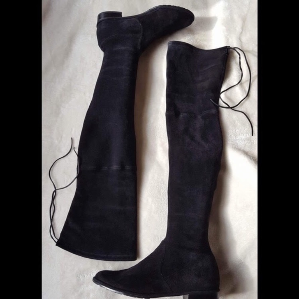 Stuart Weitzman Lowland Boot Black Sz 7.5M