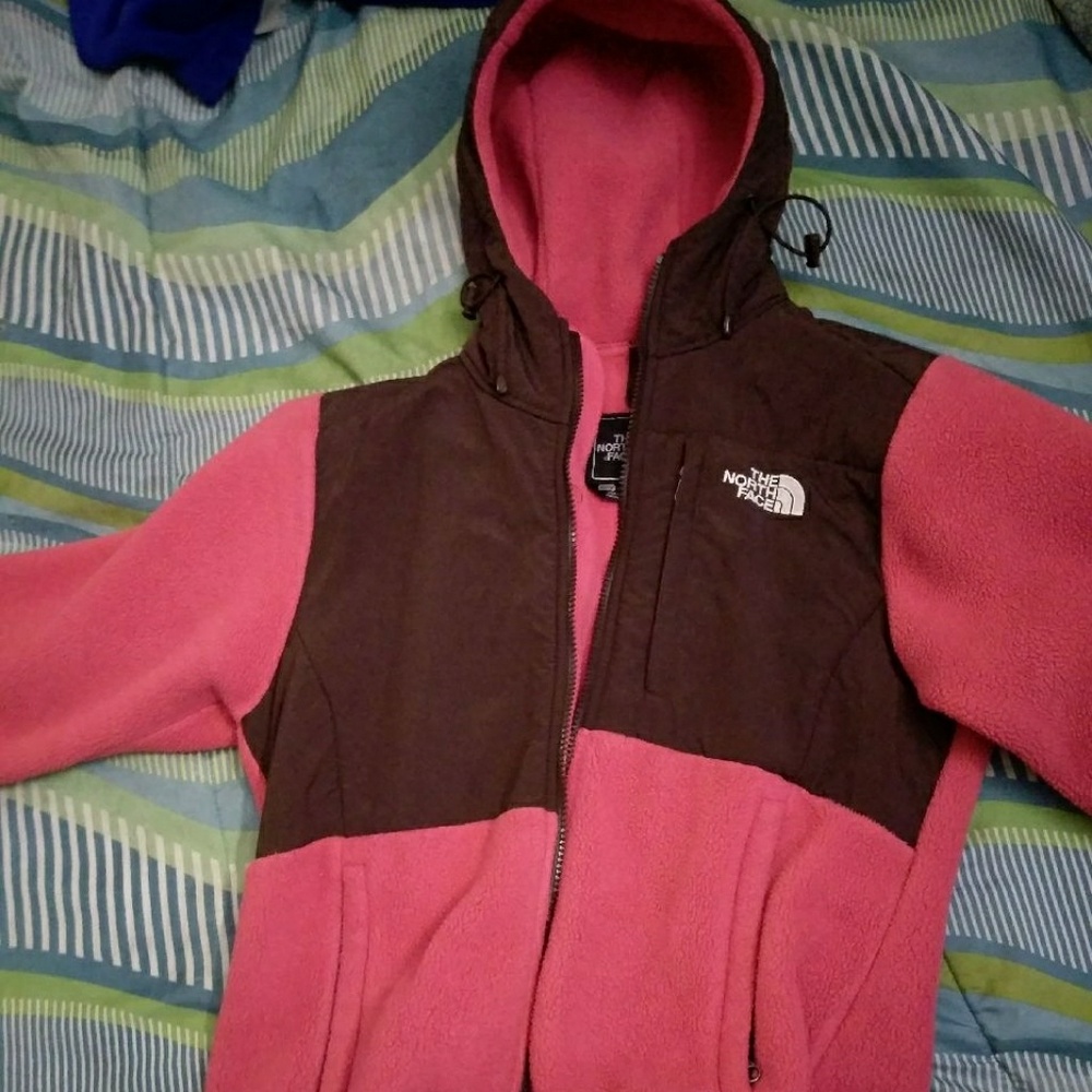 Pink and brown north face