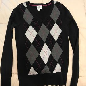 St. Johns Bay Black Argyle Women’s sweater