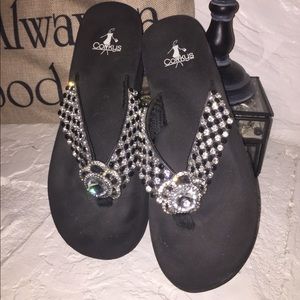 Rhinestone Bling Flip Flops