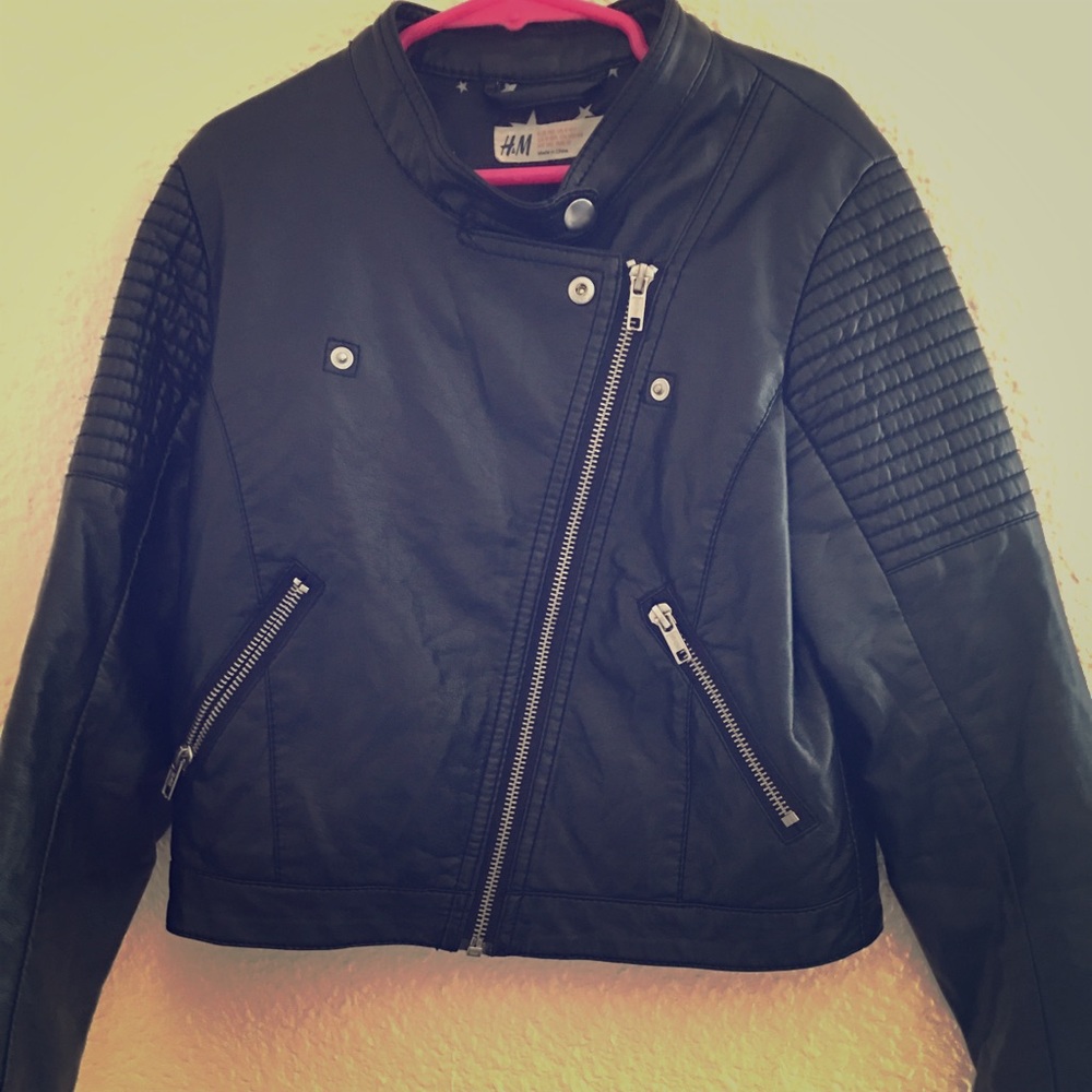 Girls H&M leather style jacket